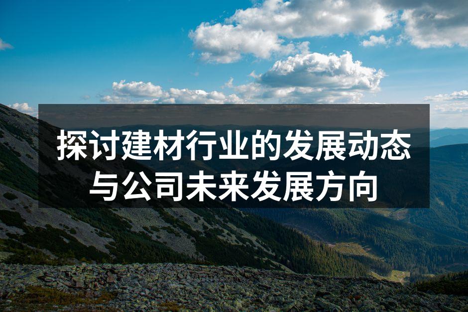 探讨建材行业的发展动态与公司未来发展方向